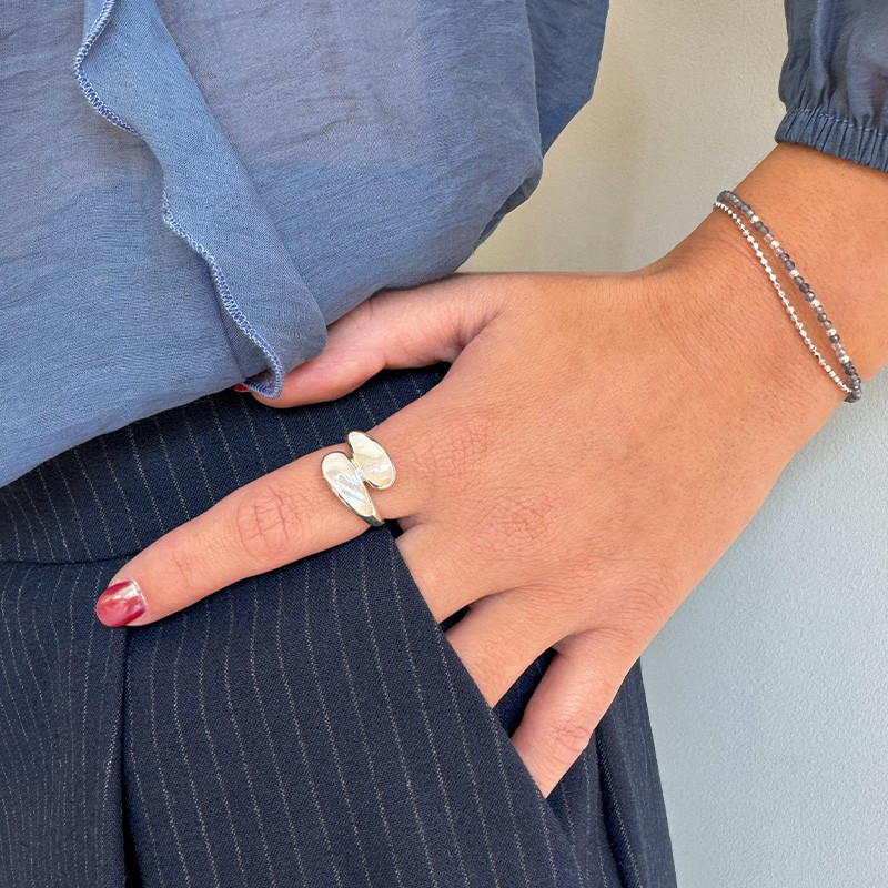 Bague Argent enlacée nacre