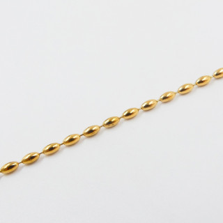 Collier acier doré maille olive