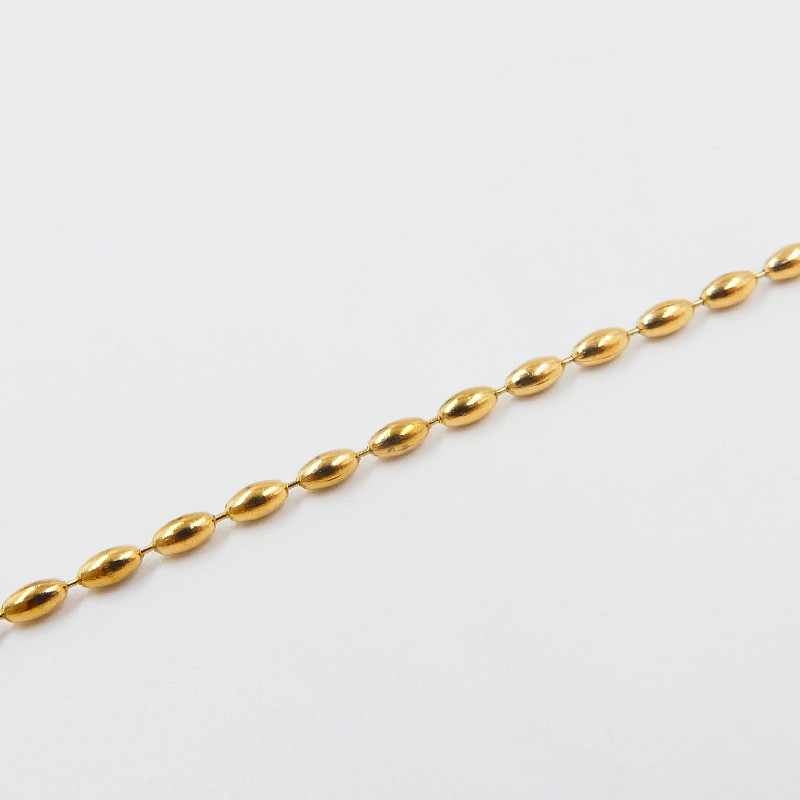 Collier acier doré maille olive