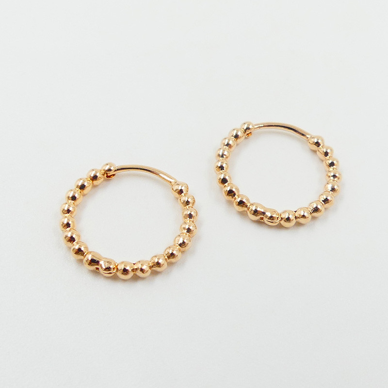 Créoles plaqué or mini boules 14mm