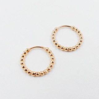 Créoles plaqué or mini boules 14mm