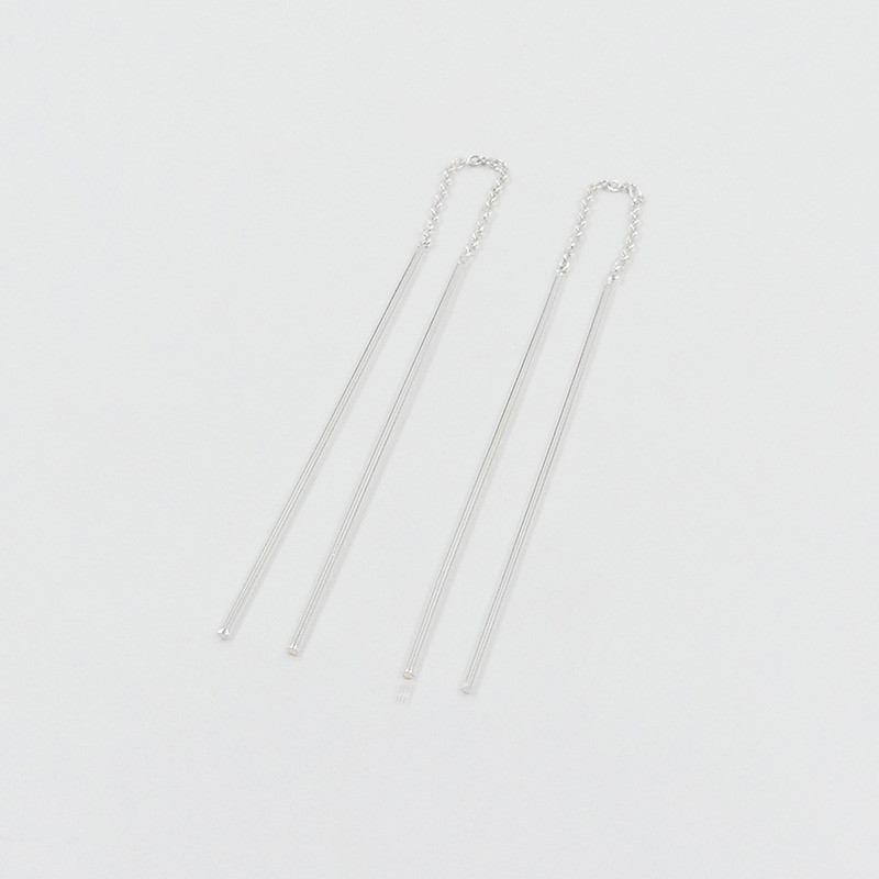 Boucles d'oreilles Argent barre traversante