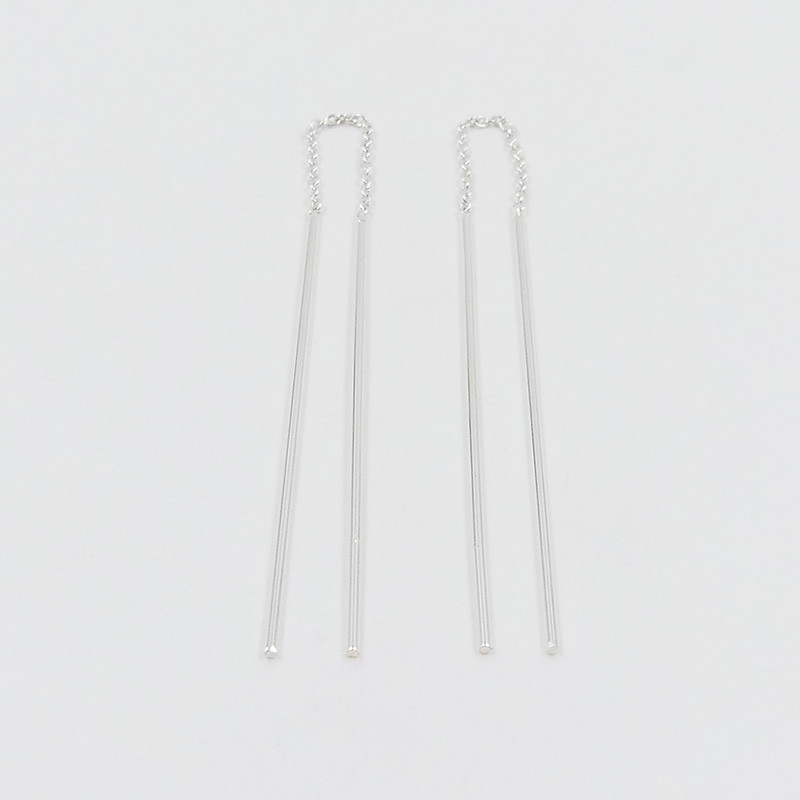 Boucles d'oreilles Argent barre traversante