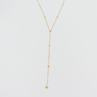 Collier cravate acier doré étoile