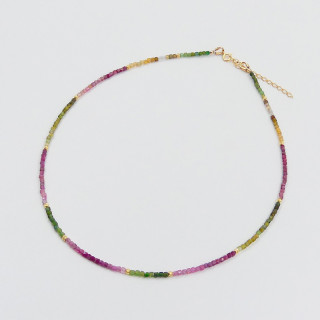 Collier Plaqué or pierres fines Tourmaline