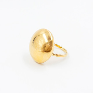 Bague ajustable acier doré sphère