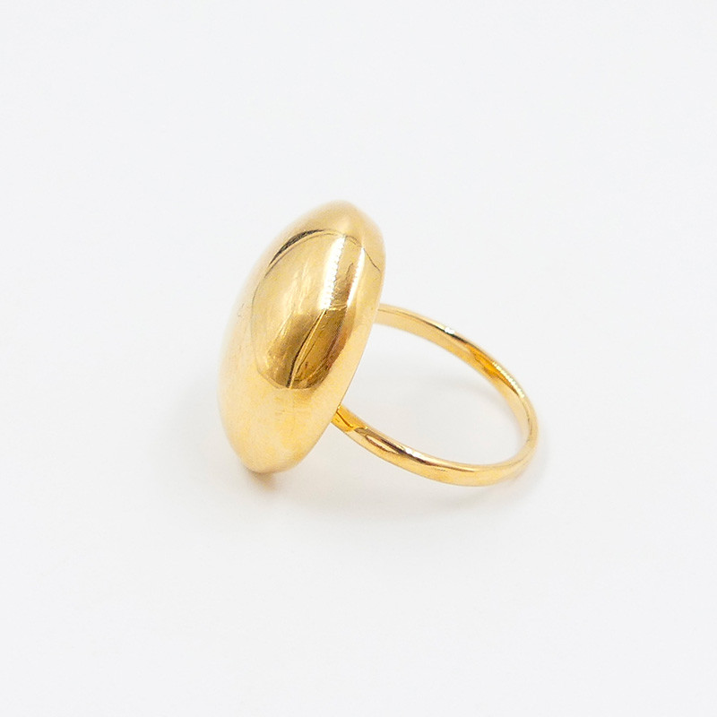 Bague ajustable acier doré sphère