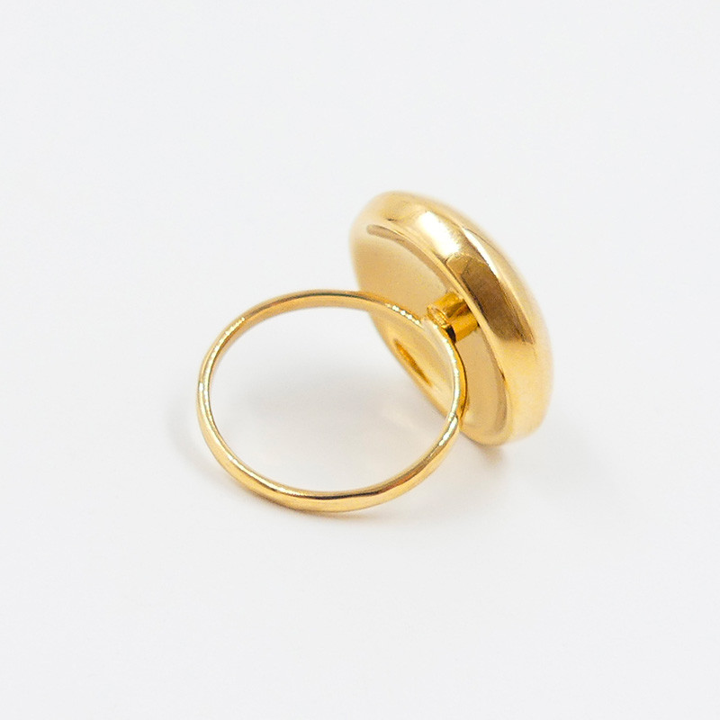 Bague ajustable acier doré sphère