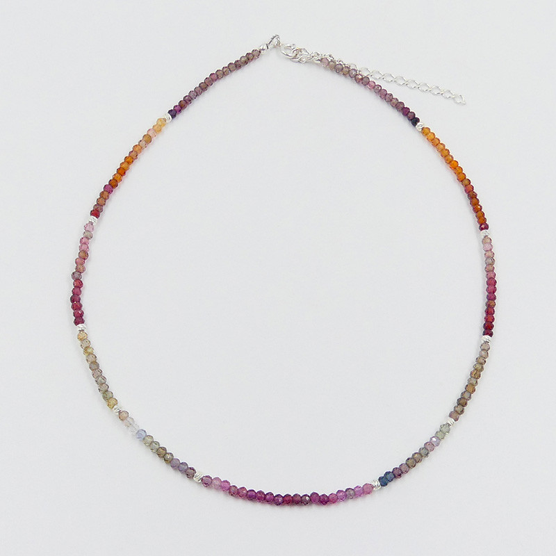 Collier Argent Spinelle