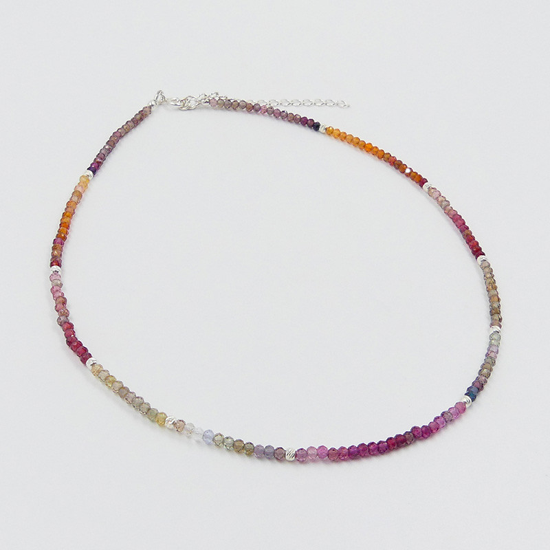 Collier Argent Spinelle