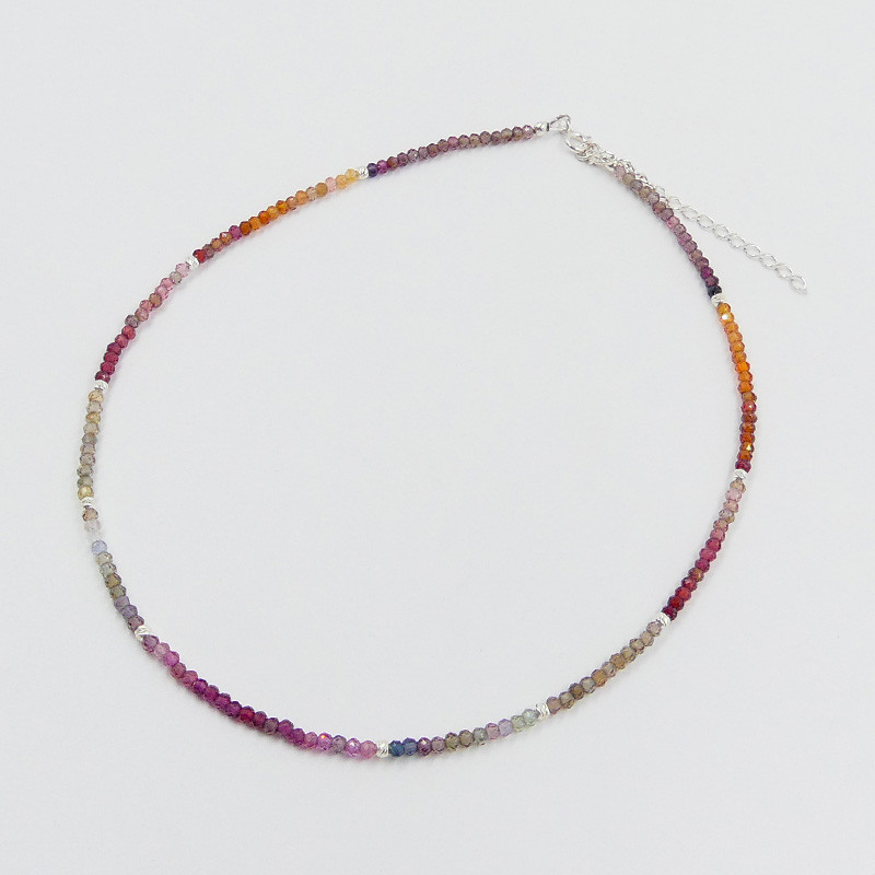 Collier Argent Spinelle