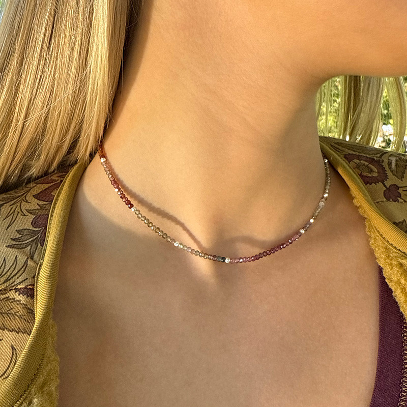 Collier Argent Spinelle