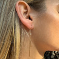 Boucles d'oreilles doré traversantes strass