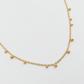 Collier acier doré mini boule