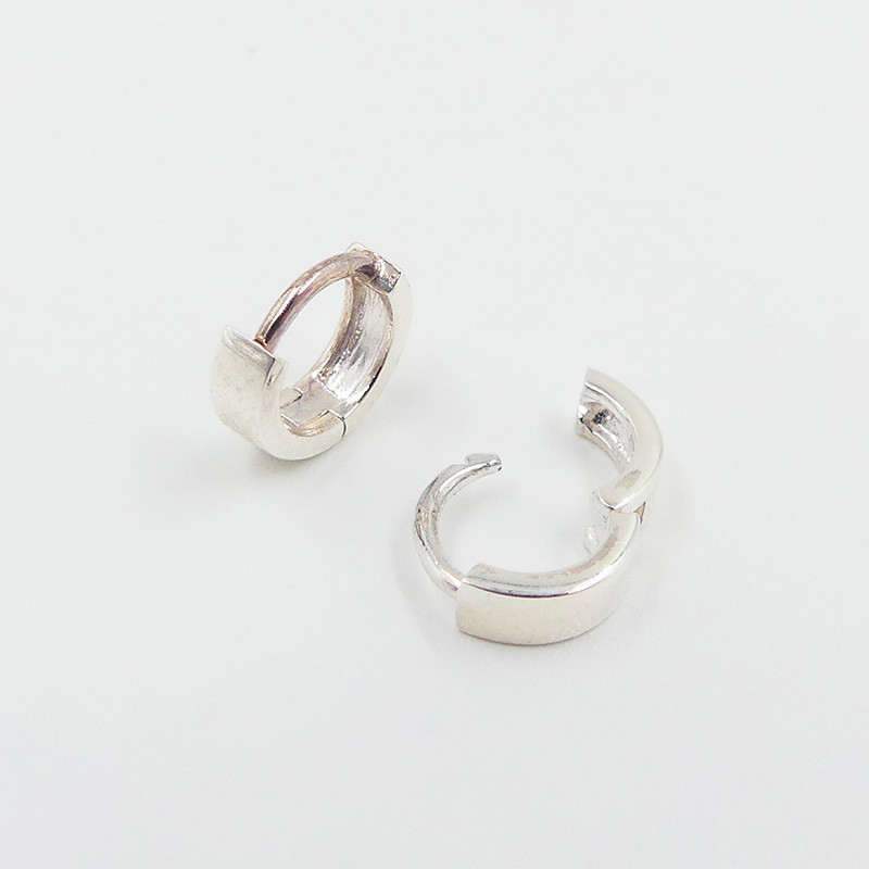 Mini créoles épaisses Argent 12mm