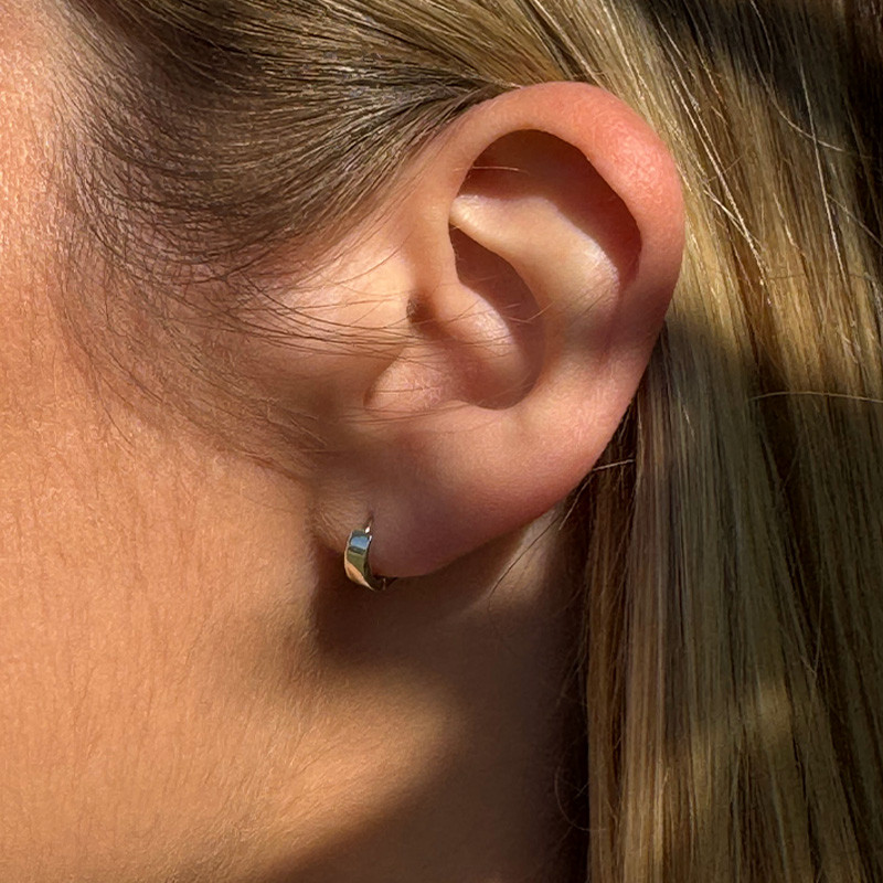 Mini créoles épaisses Argent 12mm