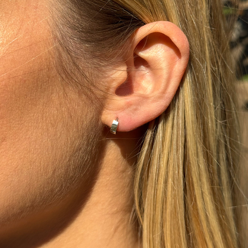 Mini créoles épaisses Argent 12mm