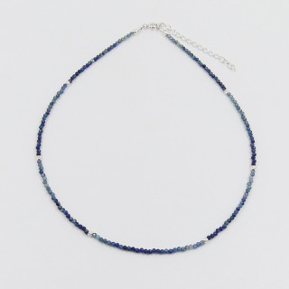 Collier Argent Saphir Bleu