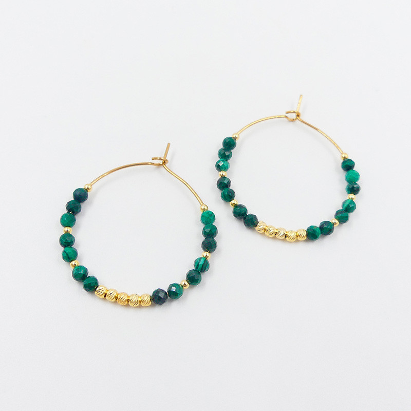 Créoles Dorées Malachite