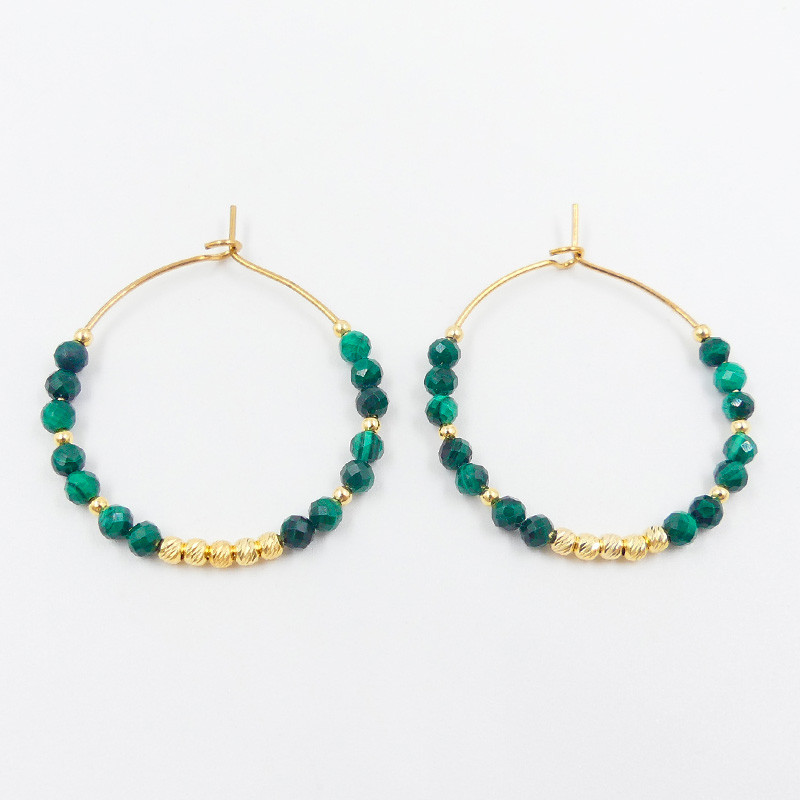 Créoles Dorées Malachite