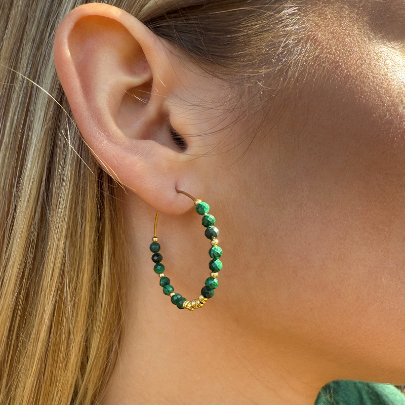 Créoles Dorées Malachite