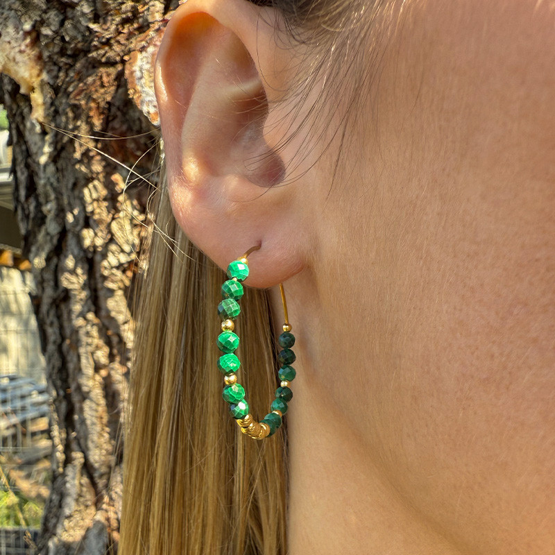 Créoles Dorées Malachite