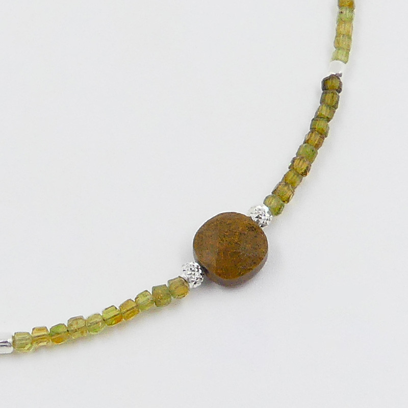 Bracelet Argent tourmaline verte