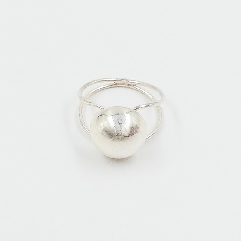 Bague Argent demi sphère