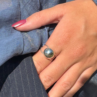 Bague Argent demi sphère