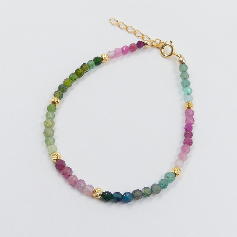 Bracelet Doré rang de tourmaline