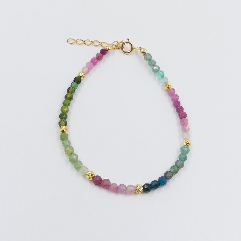 Bracelet Doré rang de tourmaline