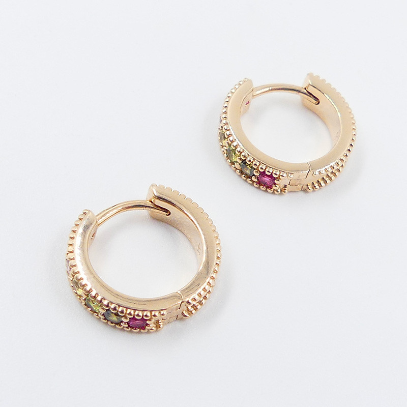 Créoles Dorées tourmaline