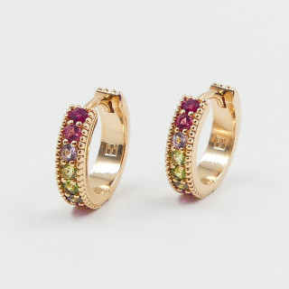 Créoles Dorées tourmaline