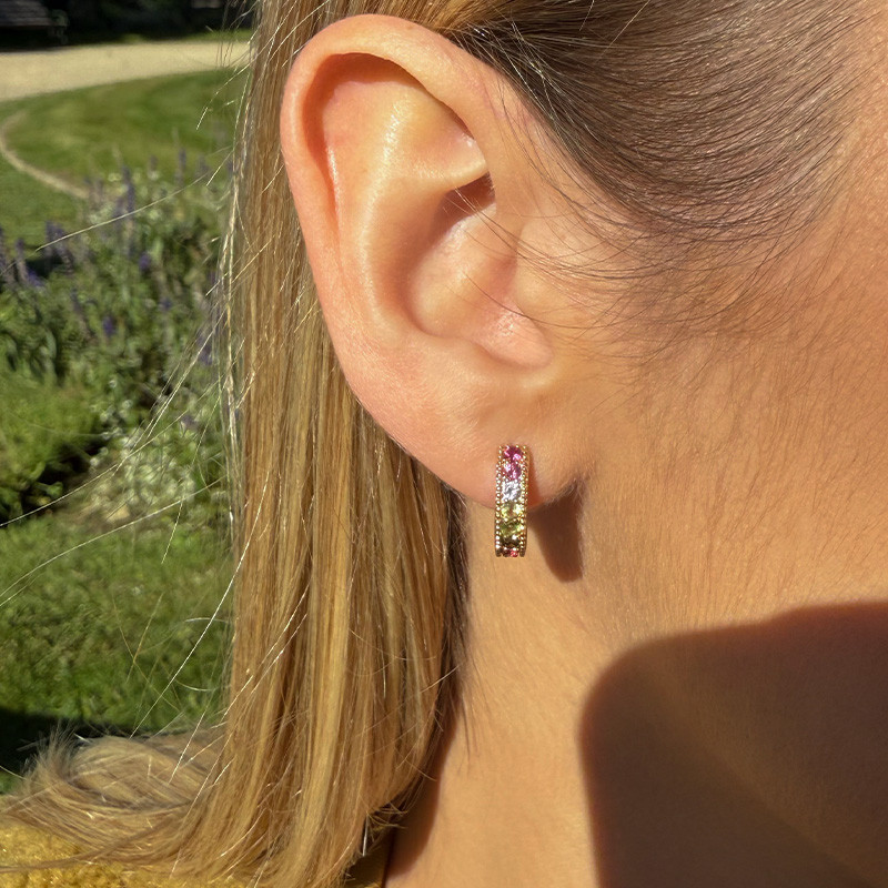 Créoles Dorées tourmaline