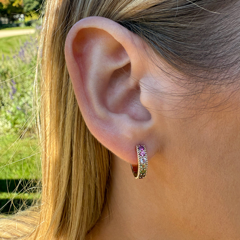 Créoles Dorées tourmaline