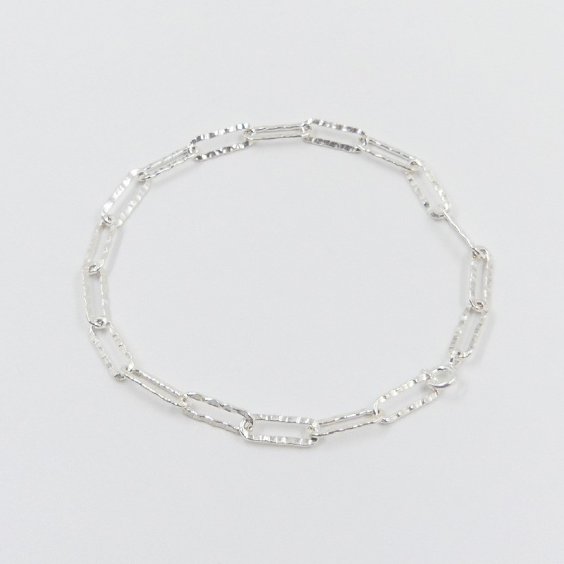 Bracelet Argent maille martelée