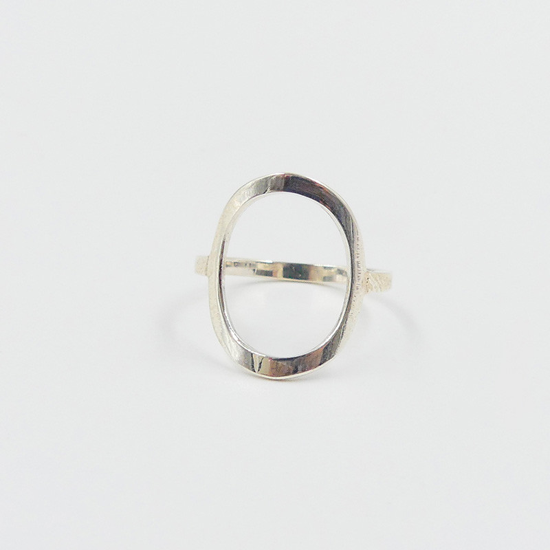 Bague fine Argent cercle ovale