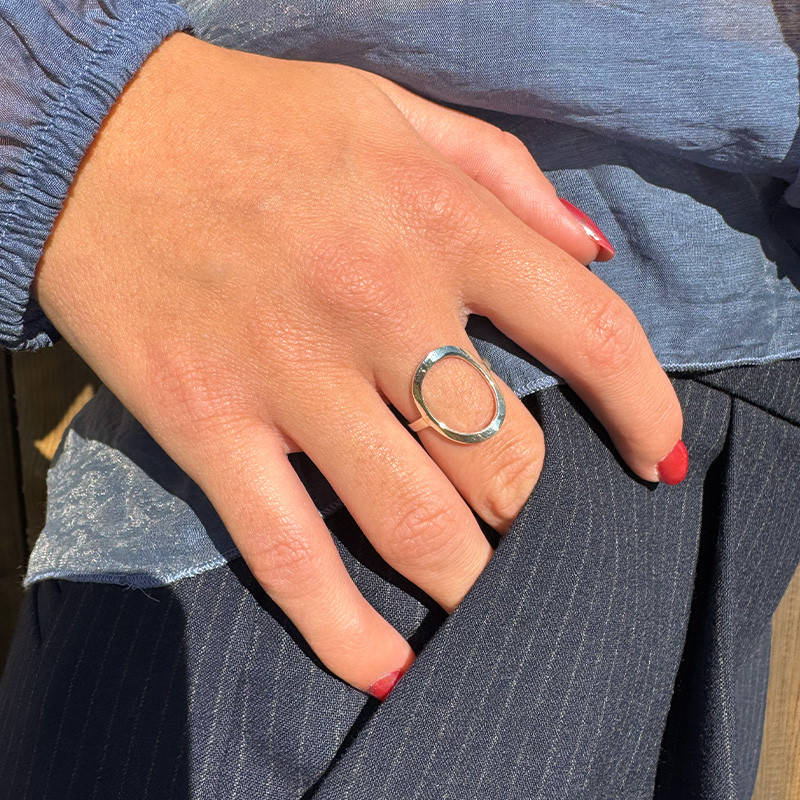 Bague fine Argent cercle ovale