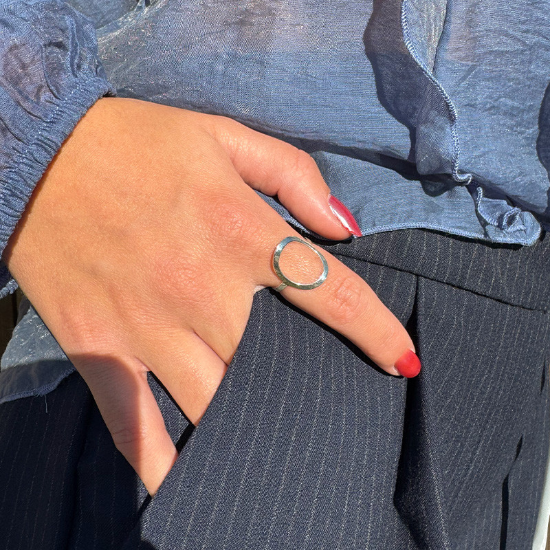 Bague fine Argent cercle ovale