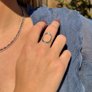 Bague fine Argent cercle ovale