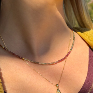 Collier doré pierres fines Spinelle