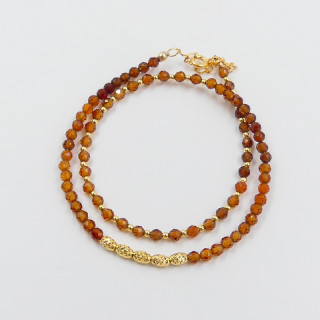 Bracelet plaqué or double rangs Garnet