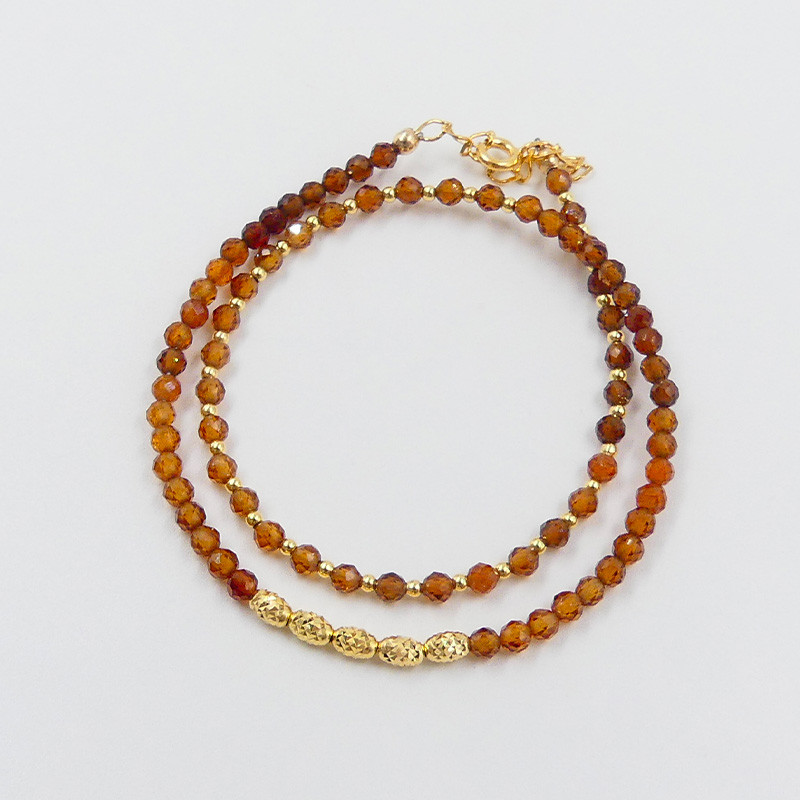 Bracelet plaqué or double rangs Garnet
