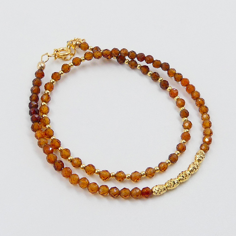 Bracelet plaqué or double rangs Garnet