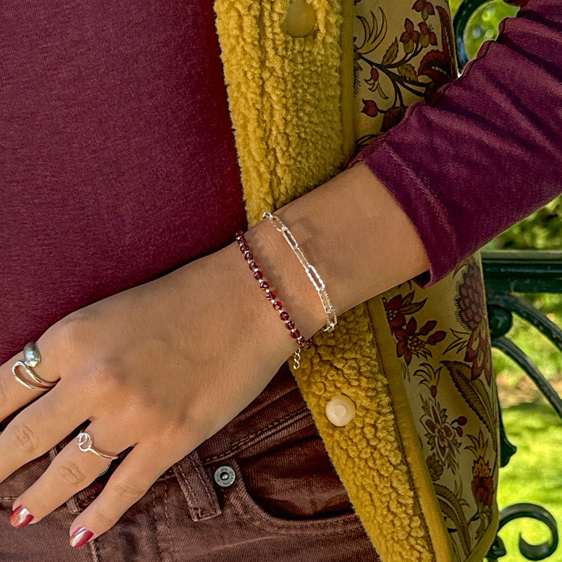Bracelet Argent Grenat