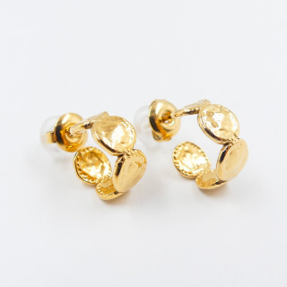 Mini créoles ouvertes acier doré