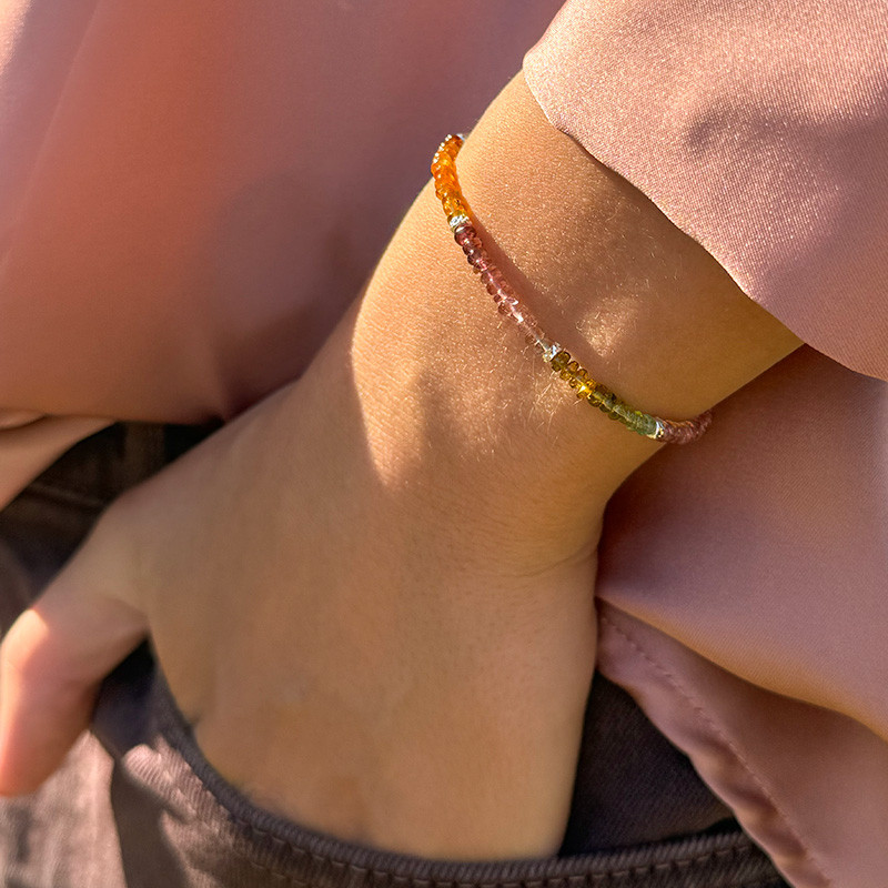 Bracelet Argent dégradé tourmaline