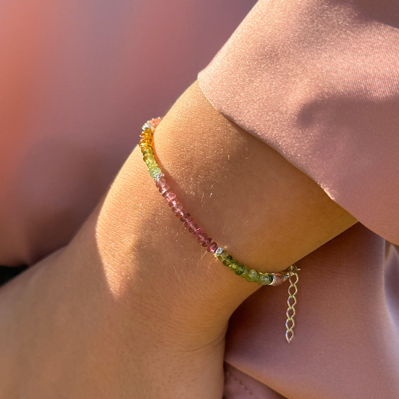 Bracelet Argent dégradé tourmaline