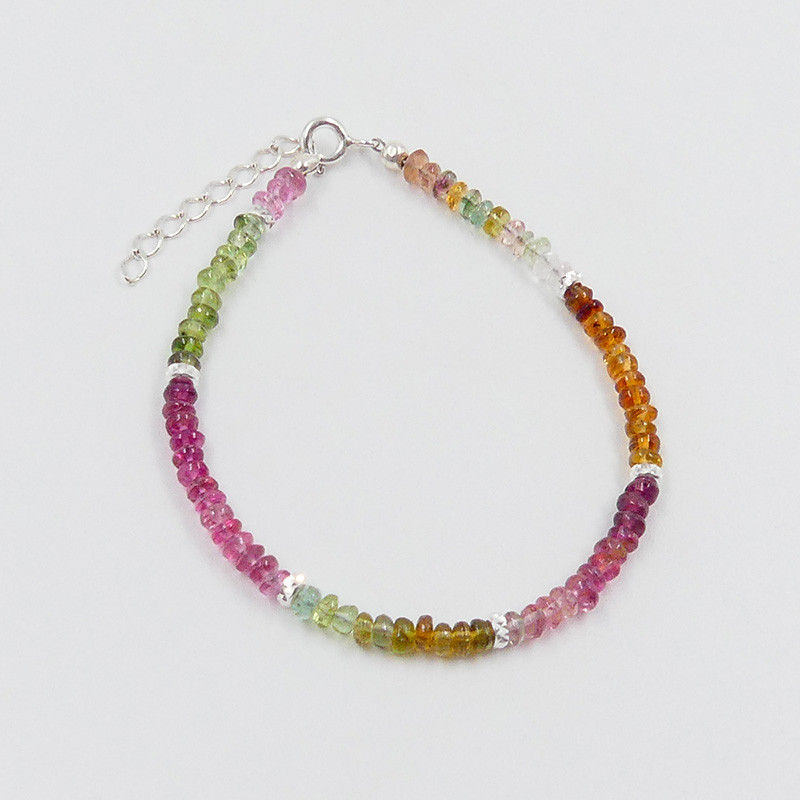 Bracelet Argent dégradé tourmaline
