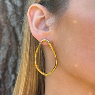 Boucles d’oreilles acier doré ondulées